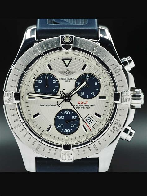 breitling chrono colt quartz watch a73380 rubber strap 40 mm|Breitling colt chronograph.